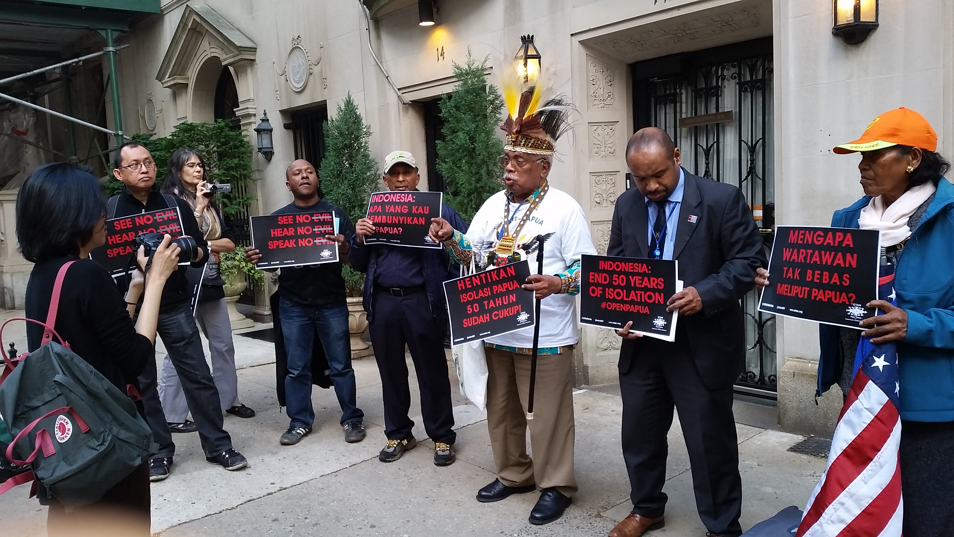 NYC #openpapua demonstration at Indonesian consulate