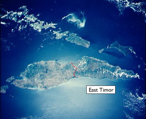 Satelite photo of East Timor