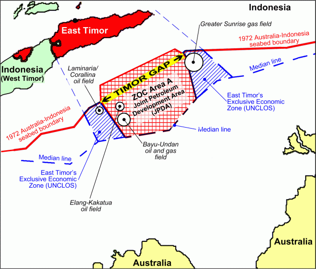 map of contested area between Australia and East Timor